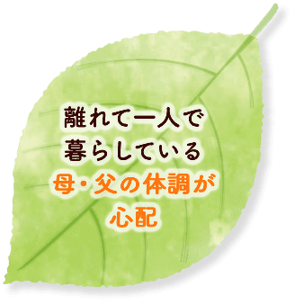 離れて一人で暮らしている母・父の体調が心配